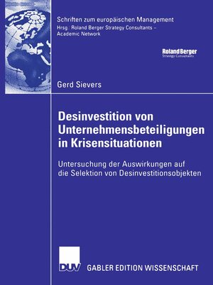 cover image of Desinvestition von Unternehmensbeteiligungen in Krisensituationen